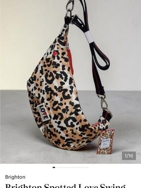 Brighton Leopard Print 'Love' Crossbody in Tan, Black, Red